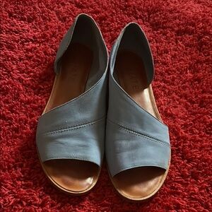 1. State Blue Leather d'Orsay Sandals